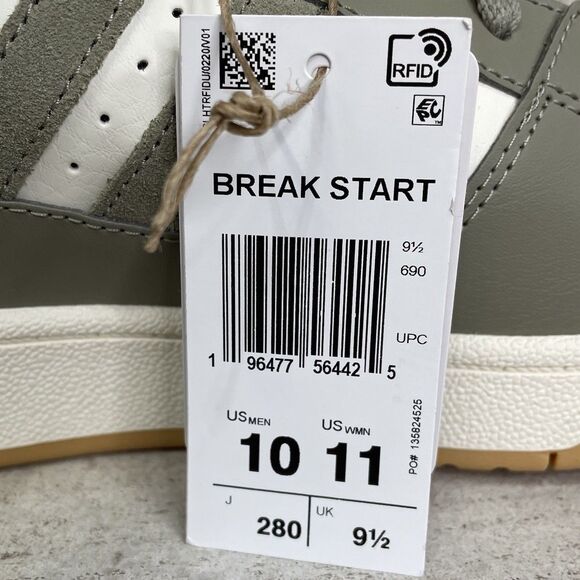 Adidas Break Start Mens 10 Silver Pebble Chalk White Sneakers IH7966 Basketball